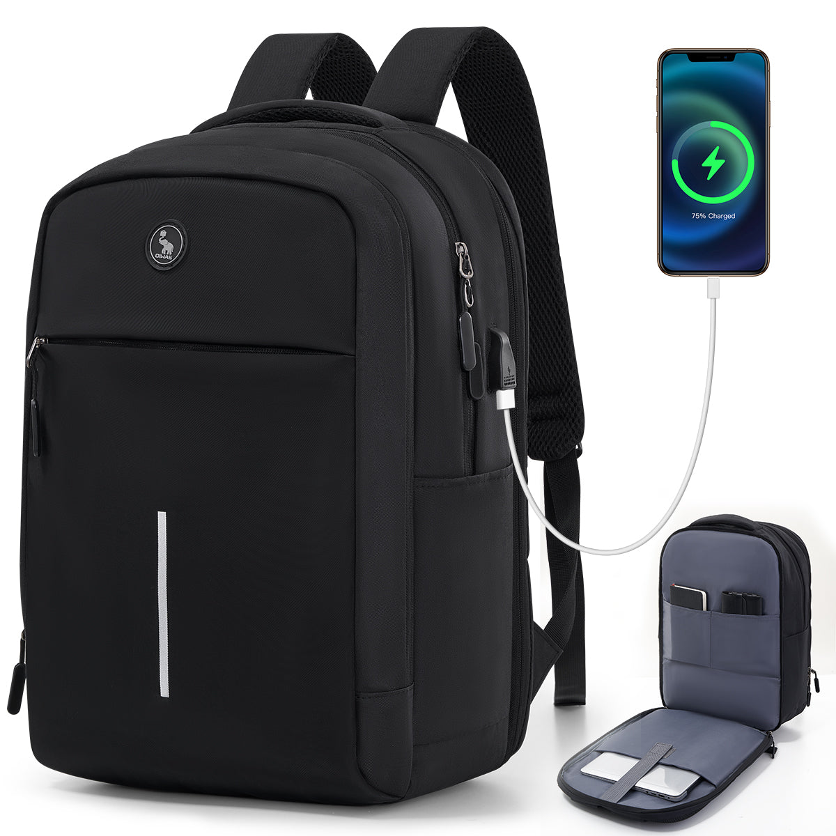 OIWAS Wiederaufladbarer Laptop-Rucksack