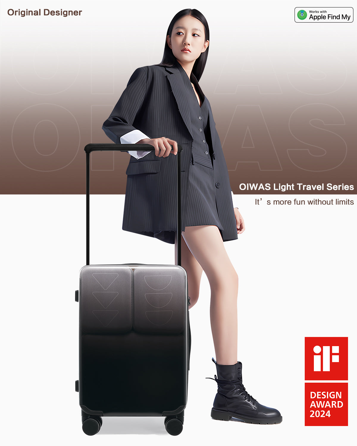 SHEER Luggage OIWAS × Apple Find My Smart Anti-lost Suitcase