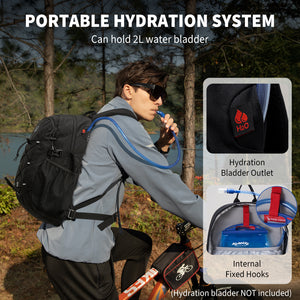 OIWAS EXPLORER 20L lightweight outdoor backpack, with portable hydration system, can hold 2L water bladder