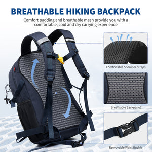 OIWAS-20L-Hiking-Backpack-Navy-Backpad