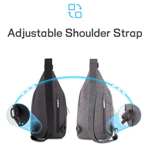 OIWAS black chest bag worn as crossbody sling for men