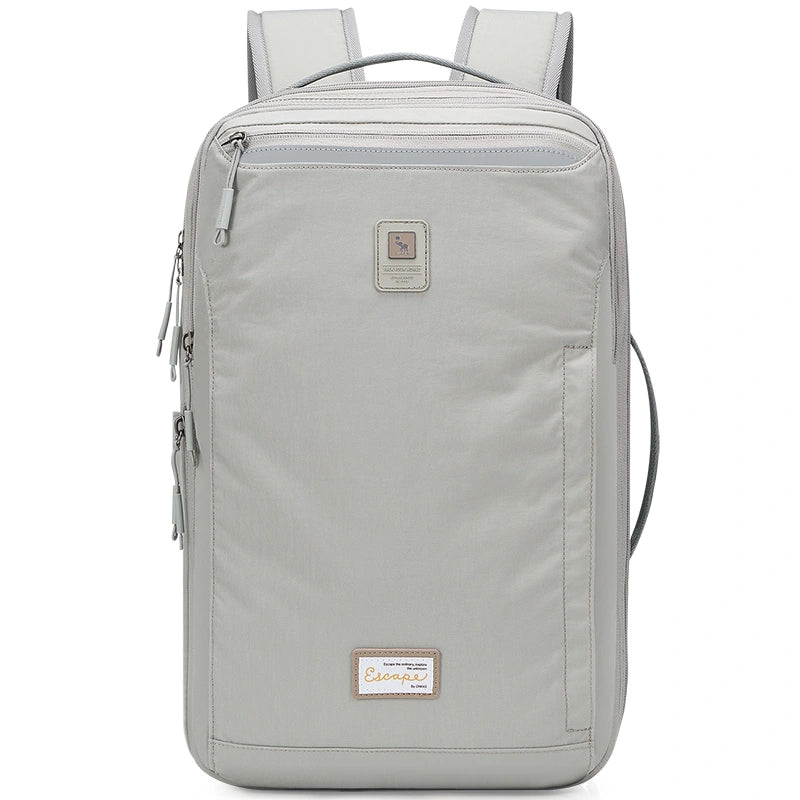 OIWAS-ESCAPE-Collection-Expandable-Laptop-Backpack-Grey-Front