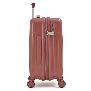 Red OIWAS expandable carry-on luggage with fine brushed anti-scratch shell, 360° spinner wheels, and TSA lock—airline-approved for stress-free travel.