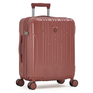 Red OIWAS expandable carry-on luggage with fine brushed anti-scratch shell, 360° spinner wheels, and TSA lock—airline-approved for stress-free travel.