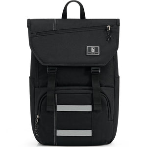 OIWAS-Flap-Laptop-Backpack-Black-Front