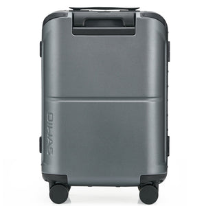 OIWAS Horizon X Series aluminum frame carry-on luggage in matte black, featuring aircraft-grade aluminum frame and premium finish for business and frequent travelers