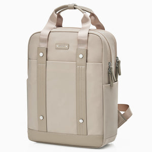 OIWAS Simple Laptop Backpack Apricot Left View – Women's Travel Bag