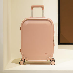 OIWAS-ROUNDO-Collection-CarryOn-CheckIn-Luggage-Pink-Front