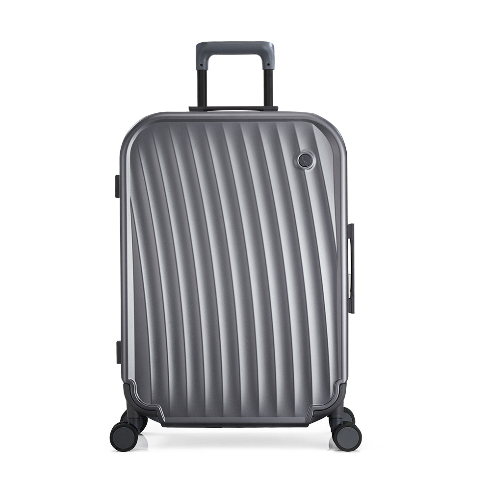 OIWAS-SMOOTH-Aluminum-Frame-CarryOn-Grey-Front