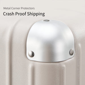 OIWAS trunk suitcase with reinforced metal corner guards for enhanced durability and impact protection during travel