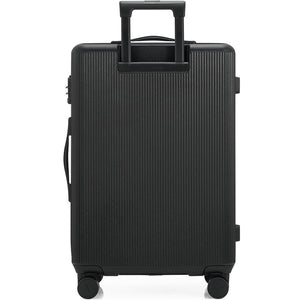 Black suitcase with a textured surface on a white background — OIWAS Edge Collection