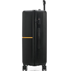 Black suitcase with a yellow band on a white background — OIWAS Edge Collection