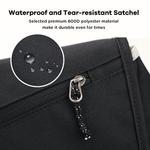Water droplets beading on the surface of OIWAS fashion messenger bag, demonstrating its high-performance waterproof nylon fabric.