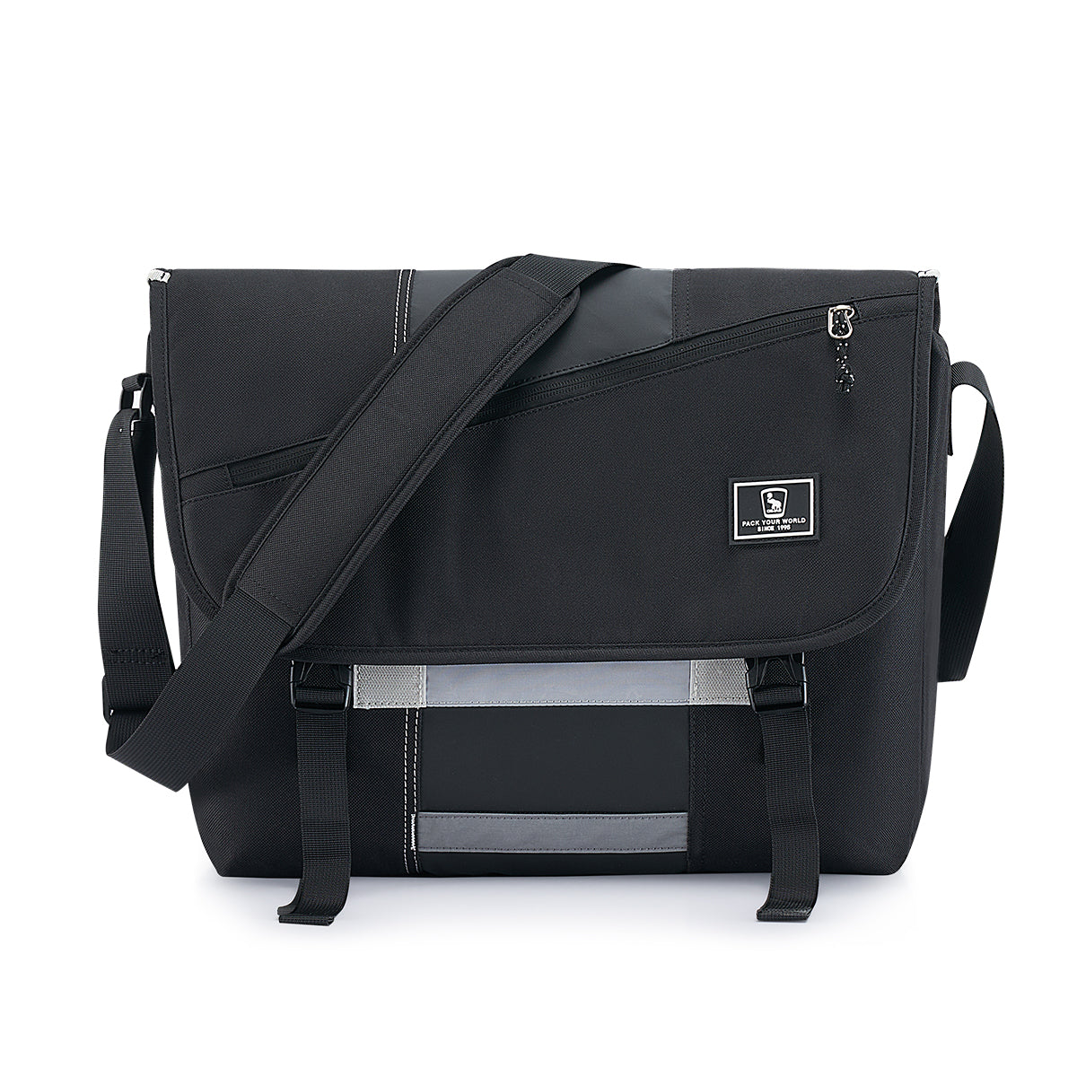 OIWAS messenger bag with an adjustable shoulder strap and a front flap closure. It appears to be made of waterproof material and has a modern design suitable for carrying daily essentials.