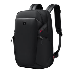 OIWAS ELEPHANTOM 16-inch laptop backpack with trolley sleeve, worn by traveler in urban setting — sleek, lightweight design for daily commute and business travel