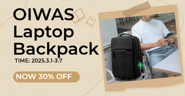 OIWAS Laptop Backpack 30% Off