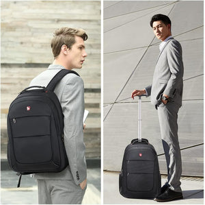 15.6-Inch Laptop Wheeled Backpack for Men and Women, Travel Rolling Backpack OIWAS丨Pack Your World丨Bags, Backpack & Luggage