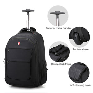 15.6-Inch Laptop Wheeled Backpack for Men and Women, Travel Rolling Backpack OIWAS丨Pack Your World丨Bags, Backpack & Luggage