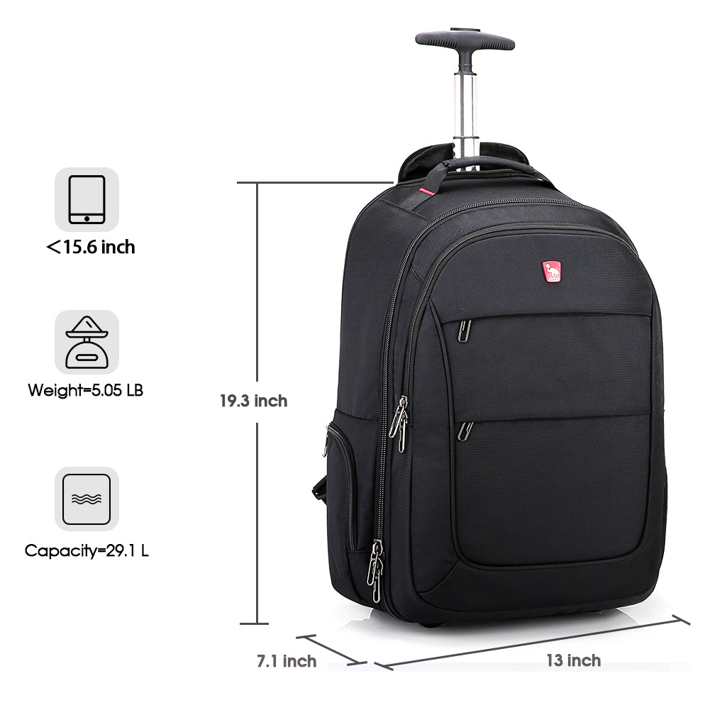 15.6-Inch Laptop Wheeled Backpack for Men and Women, Travel Rolling Backpack OIWAS丨Pack Your World丨Bags, Backpack & Luggage