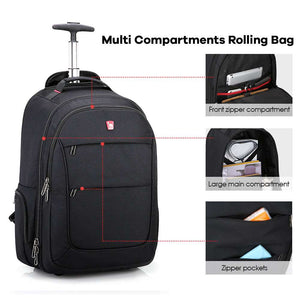 15.6-Inch Laptop Wheeled Backpack for Men and Women, Travel Rolling Backpack