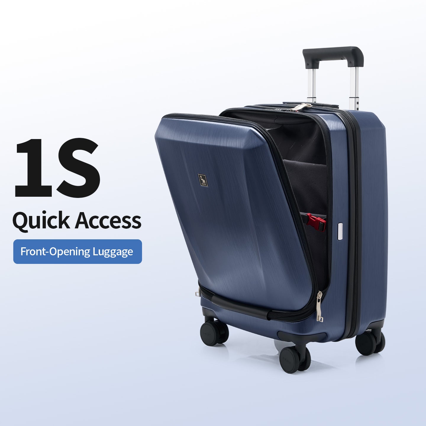 Front-Opening Checked Luggage with 17.3" Laptop Compartment