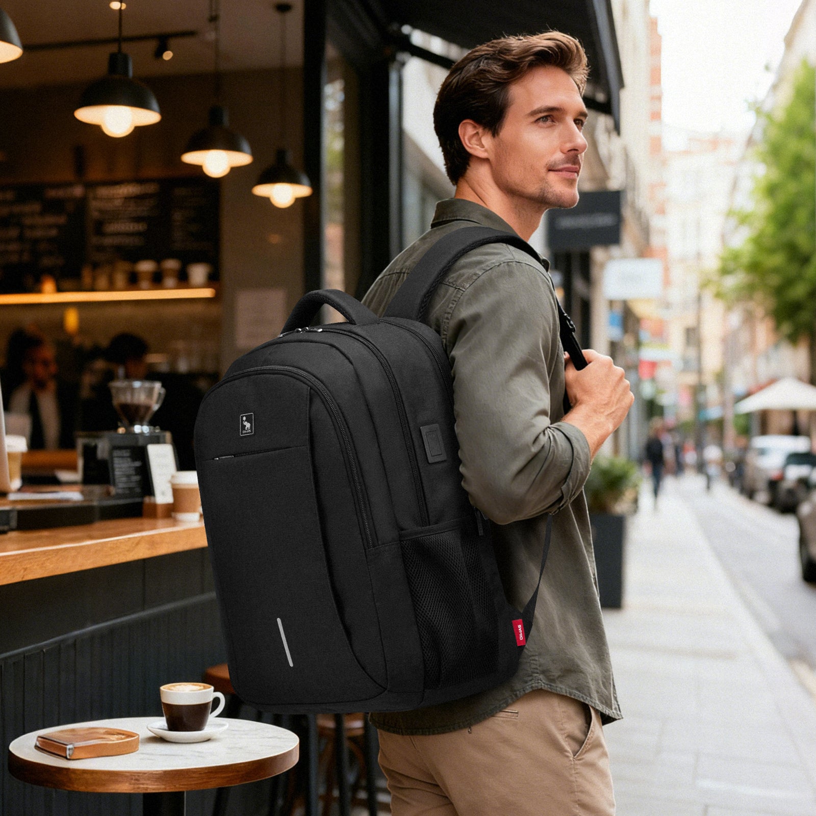 OIWAS 15.6" Laptop Backpack with USB Charging Port