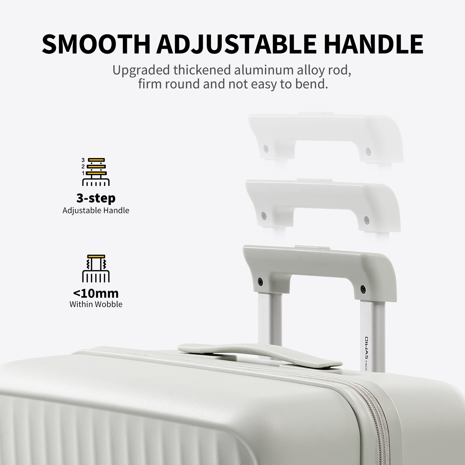 OHGA SWAN ホワイト SMOOTH Luggage Sets 2 Piece 20'' Carry-on + 28'' Check-in – OIWAS