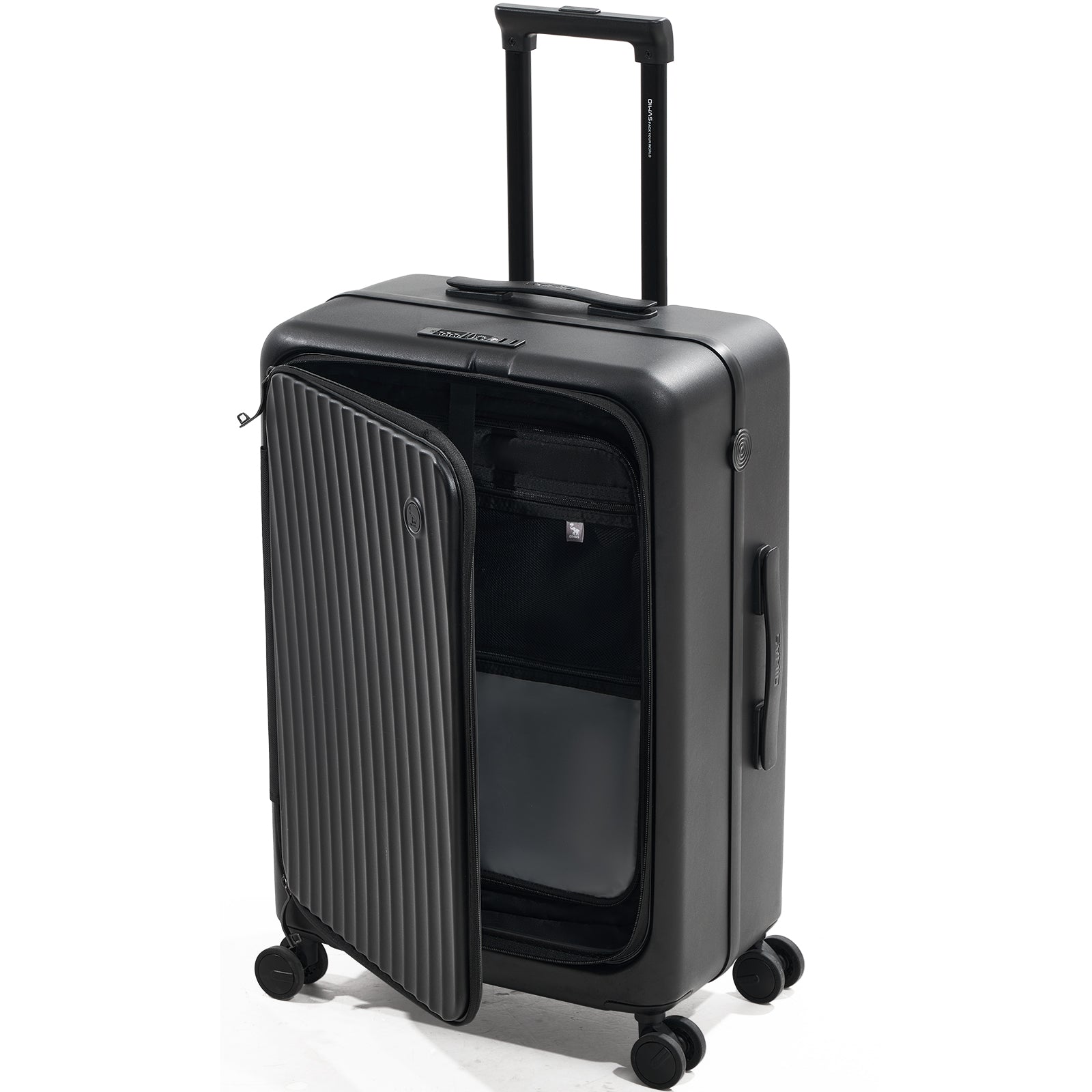 SMOOTH 24-inch front opening check-in luggage, showcasing its sleek design and convenient front access feature.