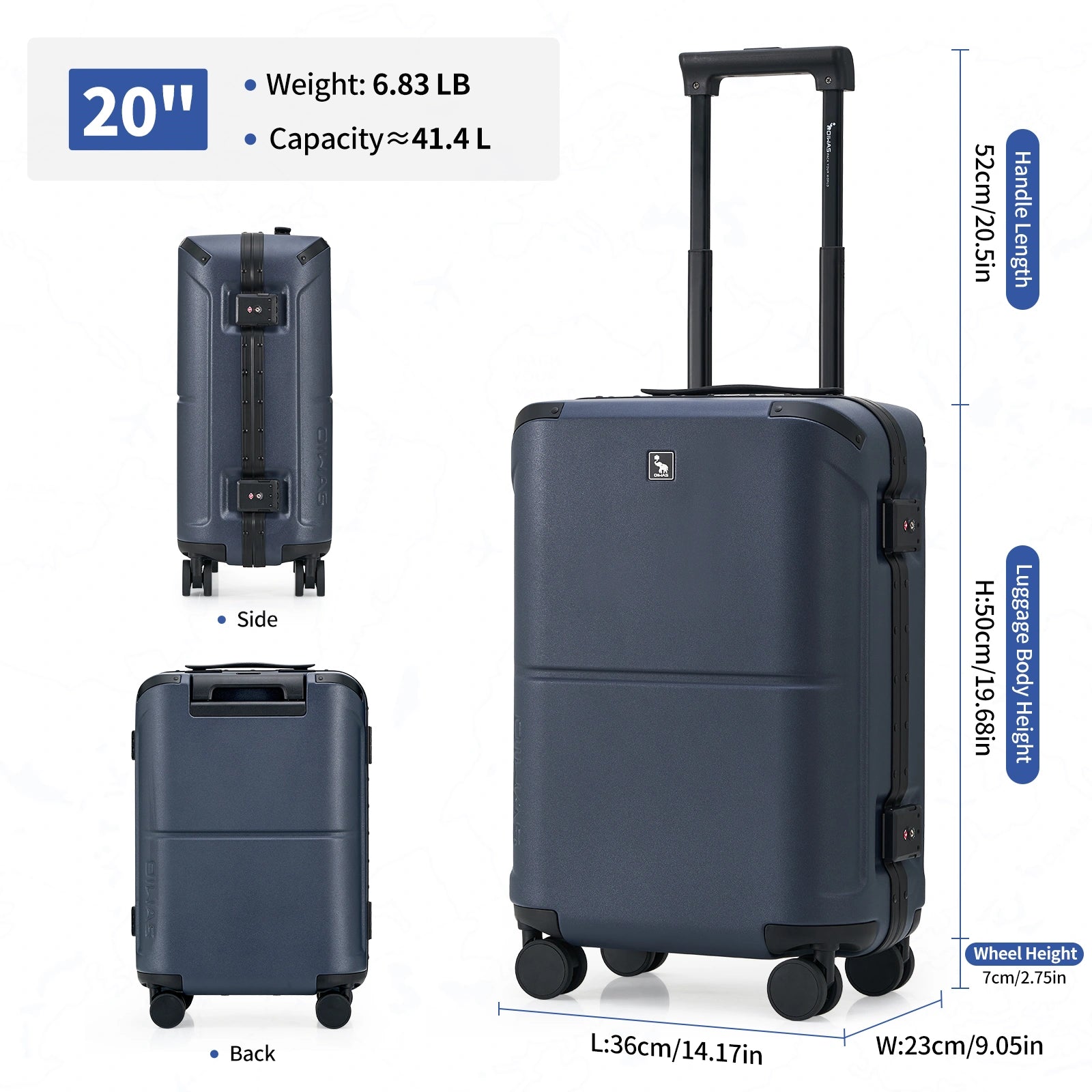 OIWAS Horizon X Aluminum Frame Carry-On Luggage | 20