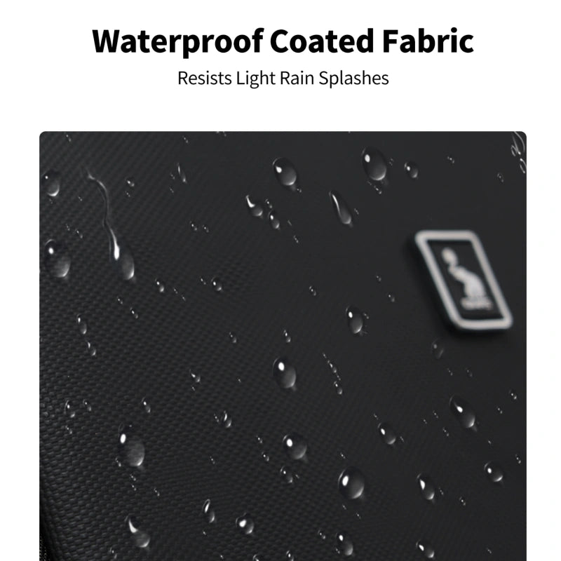Expandable 17-inch anti-theft laptop backpack with USB charging port and waterproof fabric for all-weather commuting.