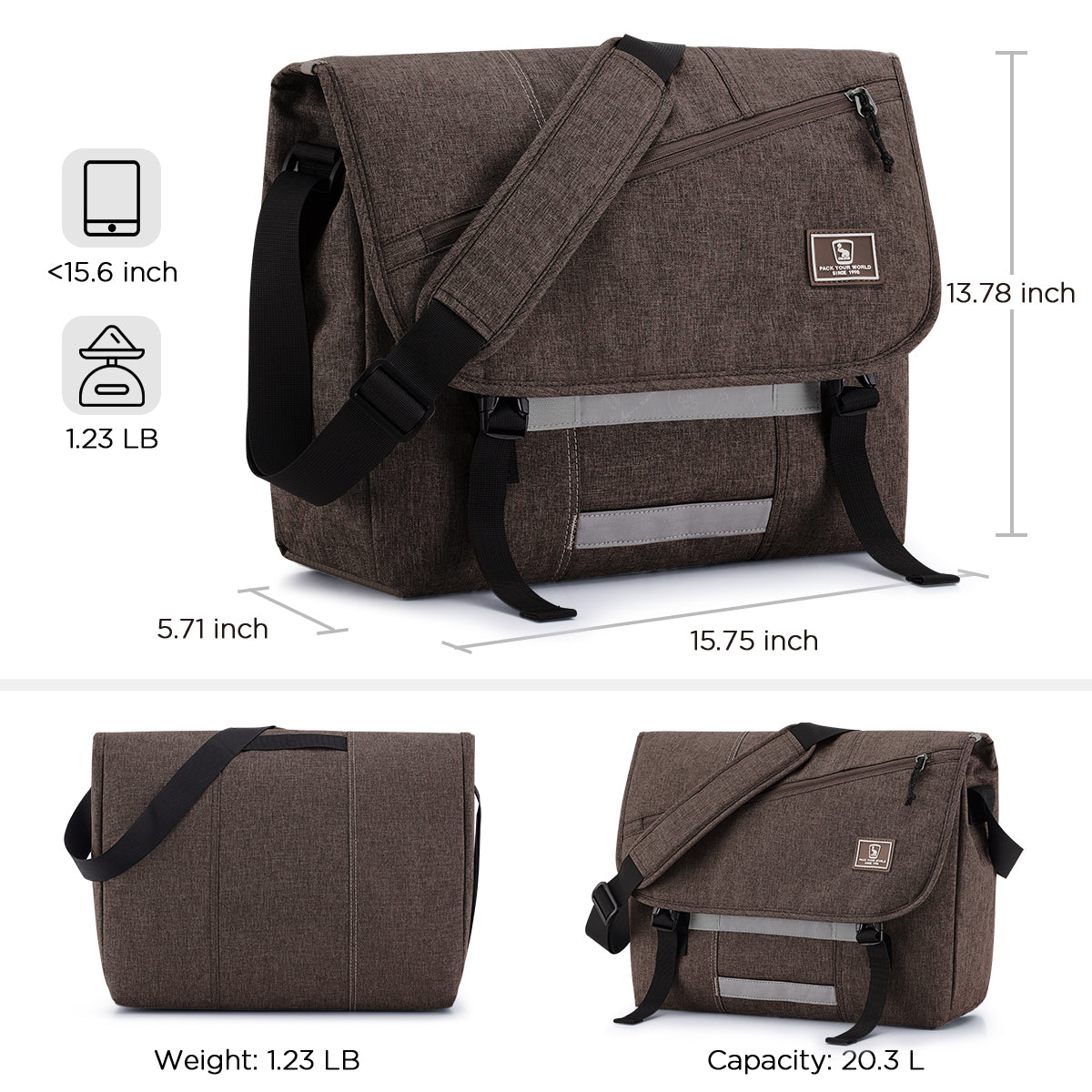 backpack or messenger bag for laptop OIWAS Multi-color Messenger Bag – 14"/15.6"/17" Laptop Crossbody Bag for Men & Women Purple / 17 Inch