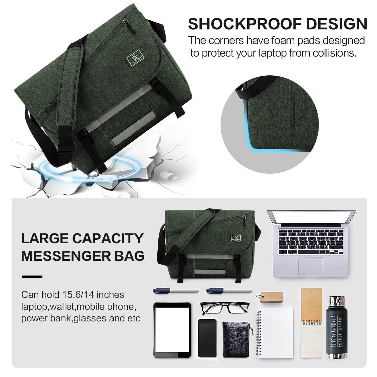 Men's messenger bag multi-color optional large-capacity fashion waterproof leisure bag OIWAS丨Pack Your World丨Bags, Backpack & Luggage