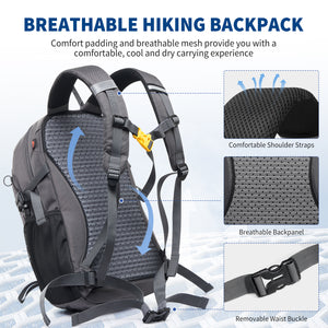OIWAS-20L-Hiking-Backpack-Grey-Backpad