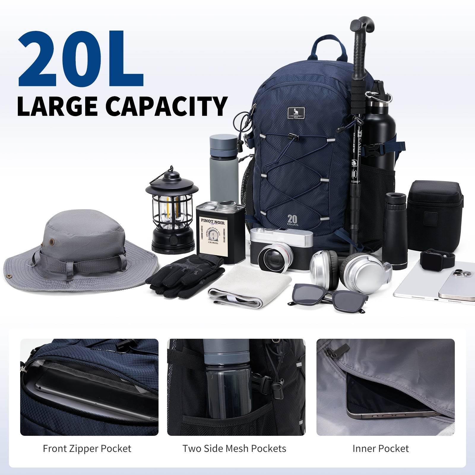 OIWAS-20L-Hiking-Backpack-Navy-Capacity