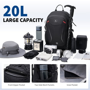 OIWAS-20L-Ultralight-Camping-Backpack-Black-Capacity