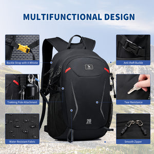 OIWAS-20L-Ultralight-Camping-Backpack-Black-Details