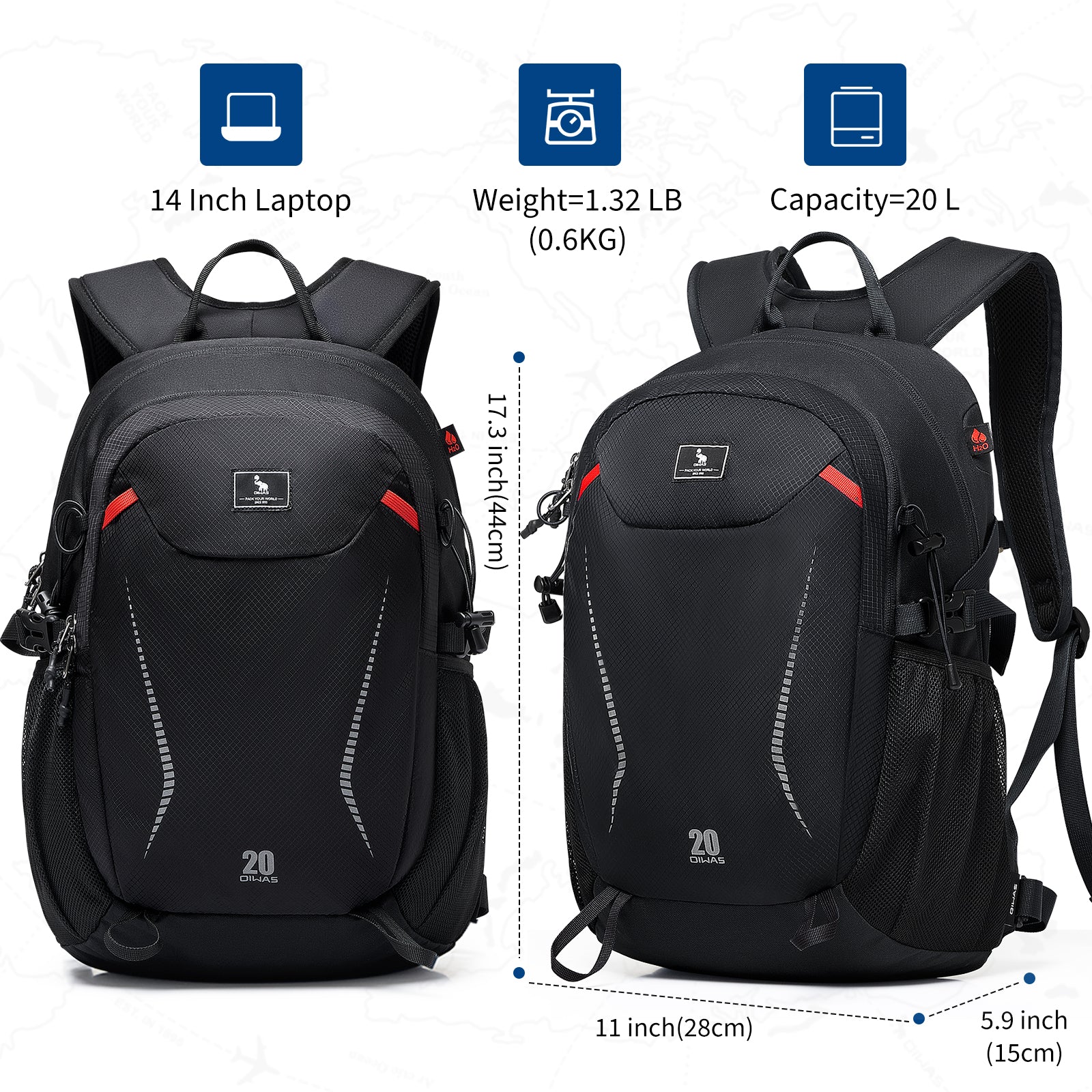 OIWAS-20L-Ultralight-Camping-Backpack-Black-Size