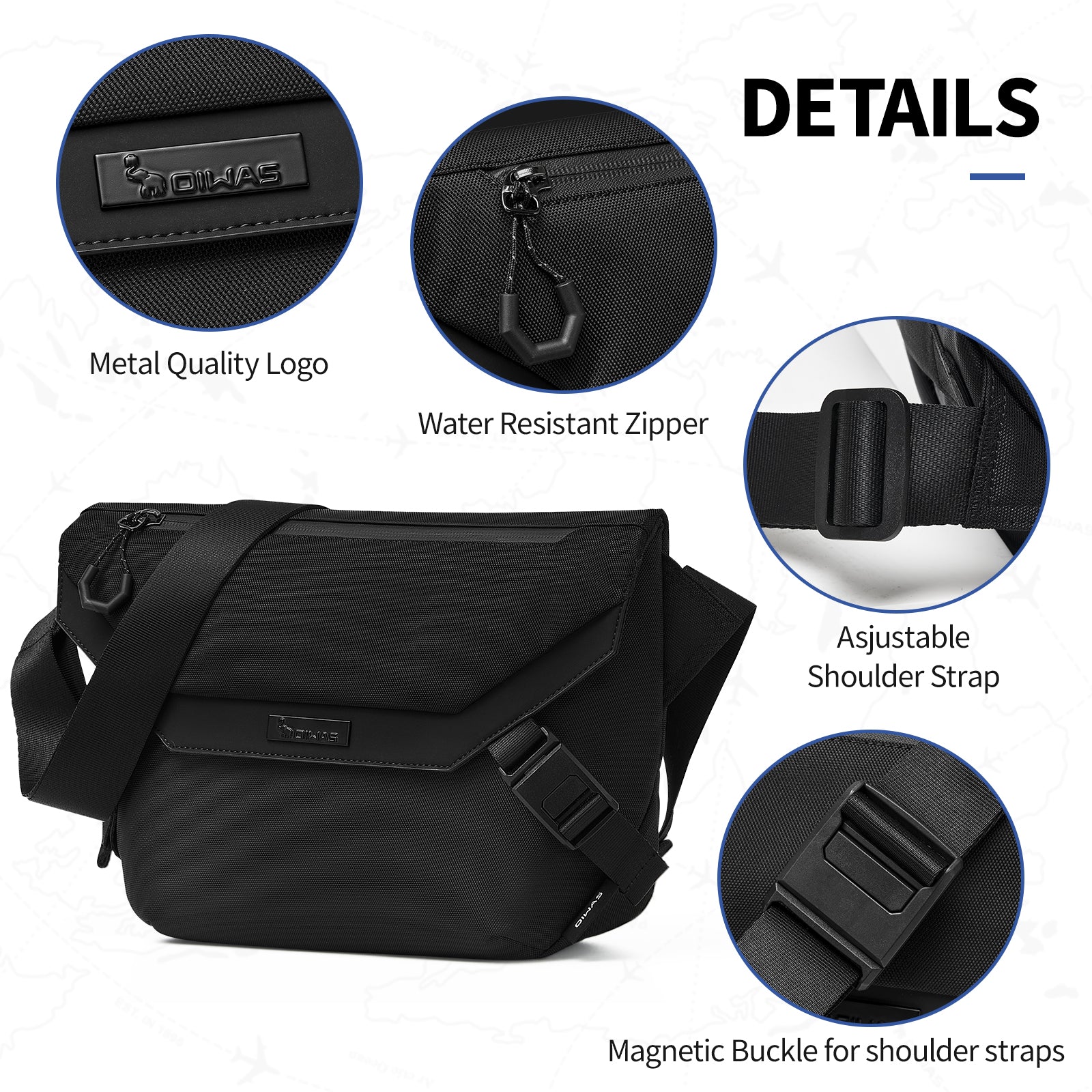 OIWAS AEROFANT Messenger Bag | 3-Way Crossbody Shoulder Bag for