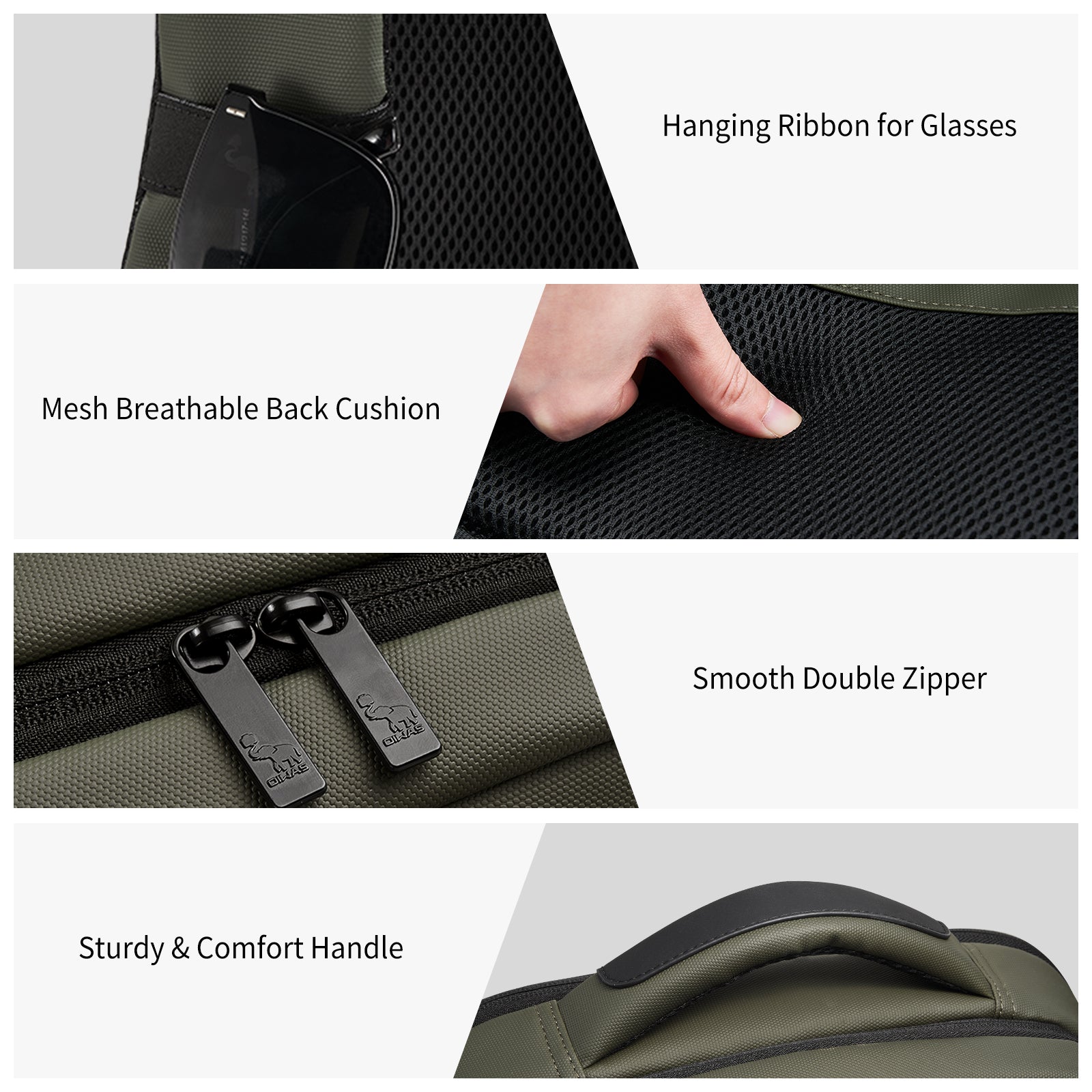 OIWAS-Business-Laptop-Backpack-Green-Details