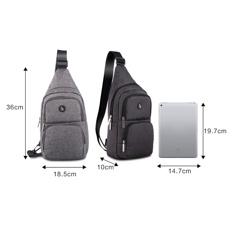 OIWAS black chest bag worn as crossbody sling for men