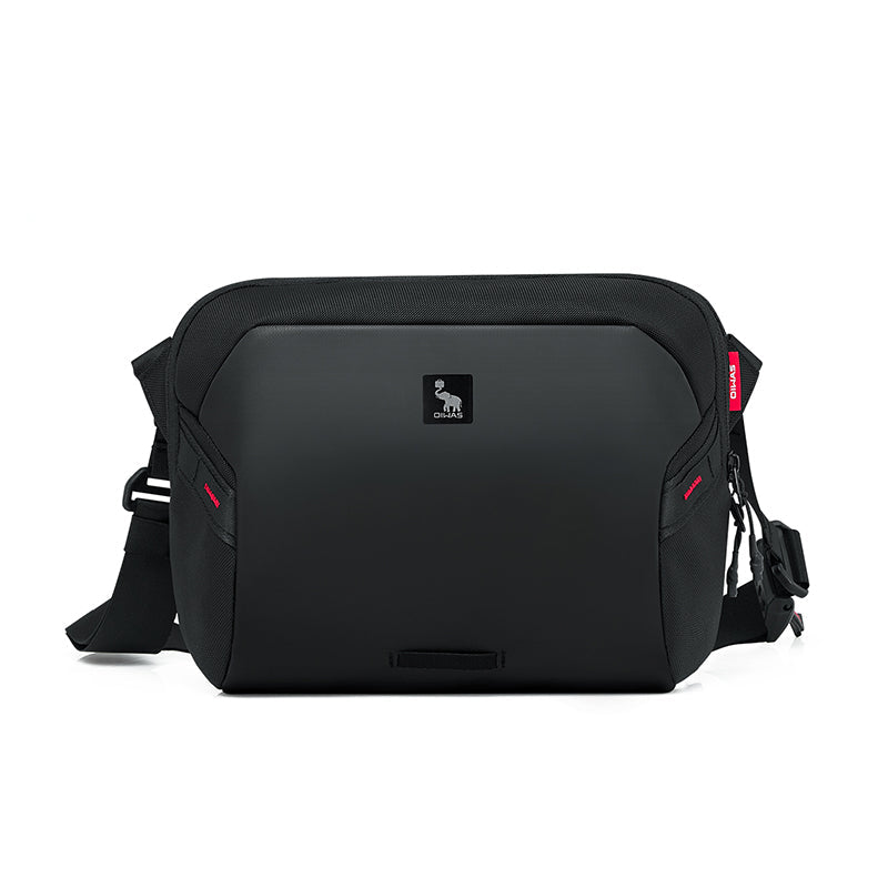 Front view of OIWAS ELEPHANTOM Medium messenger bag—perfect balance of capacity and portability