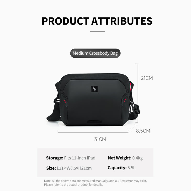 OIWAS Medium ELEPHANTOM bag fit 11" iPad, with multiple compartments for daily use