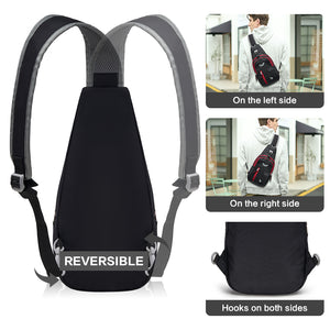 OIWAS-Fashion-Sling-Bag-Black-Adjustable-Strap