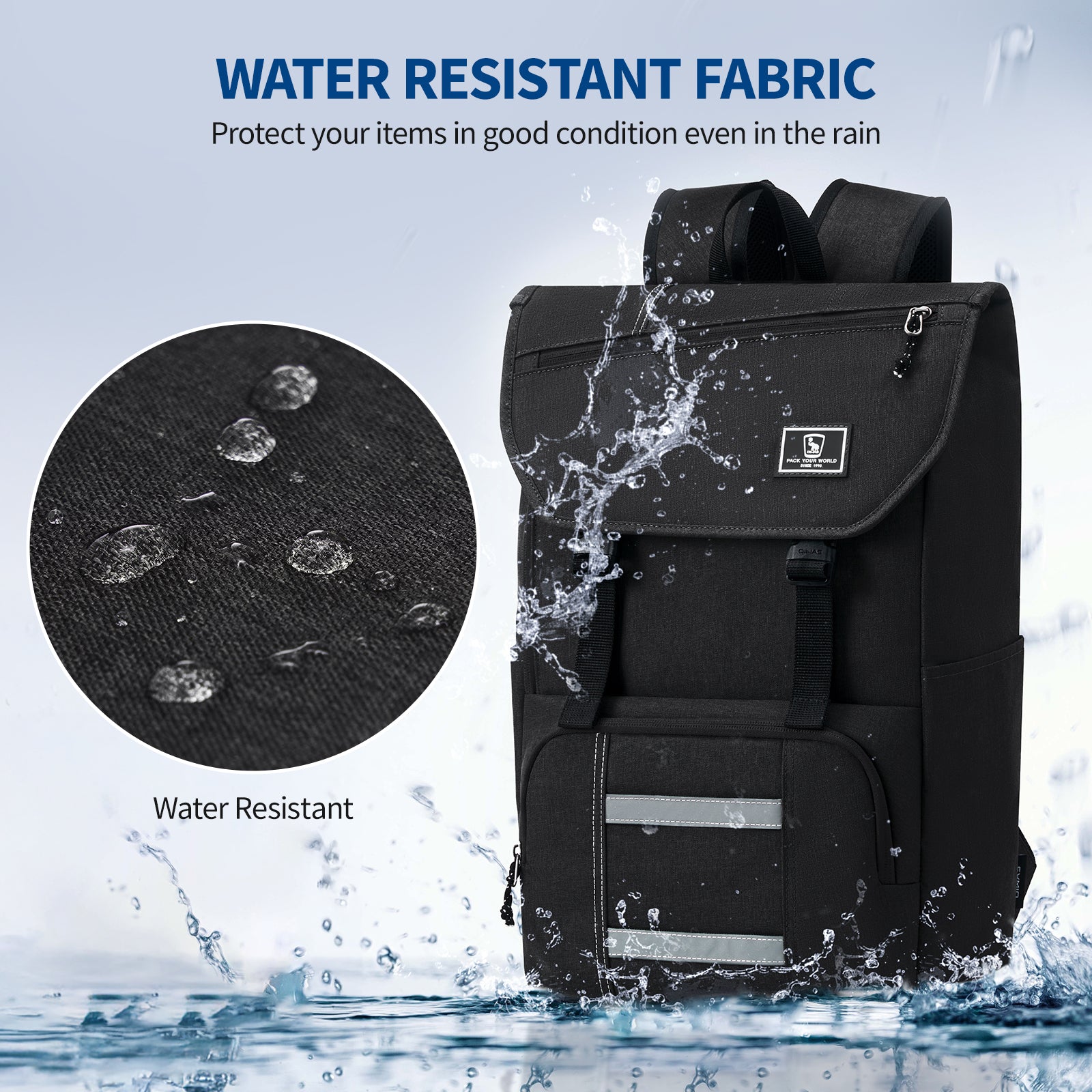 OIWAS-Flap-Laptop-Backpack-Black-Water-Resistant