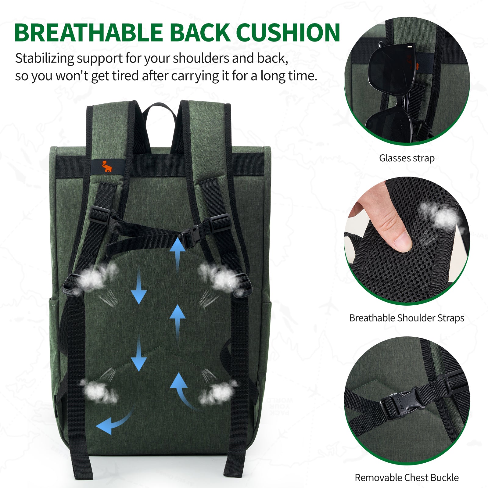 OIWAS Flap Laptop Backpack – Lightweight Travel & Commuter Bag for 14