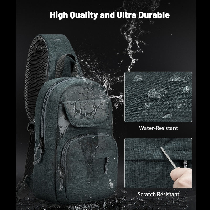 OIWAS-GreyGreen-Sling-Bag-Water-Resistant