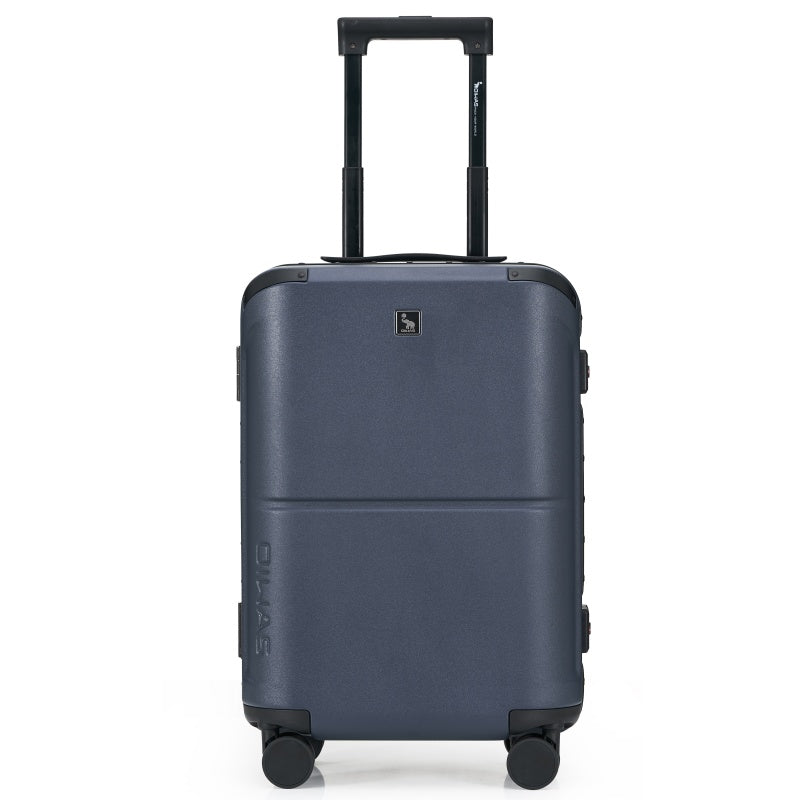 OIWAS Horizon X Series aluminum frame carry-on luggage in matte black, featuring aircraft-grade aluminum frame and premium finish for business and frequent travelers