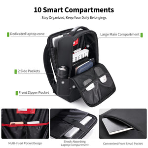 OIWAS 15.6 inch laptop backpack black, lightweight water-resistant business travel bag for men women
