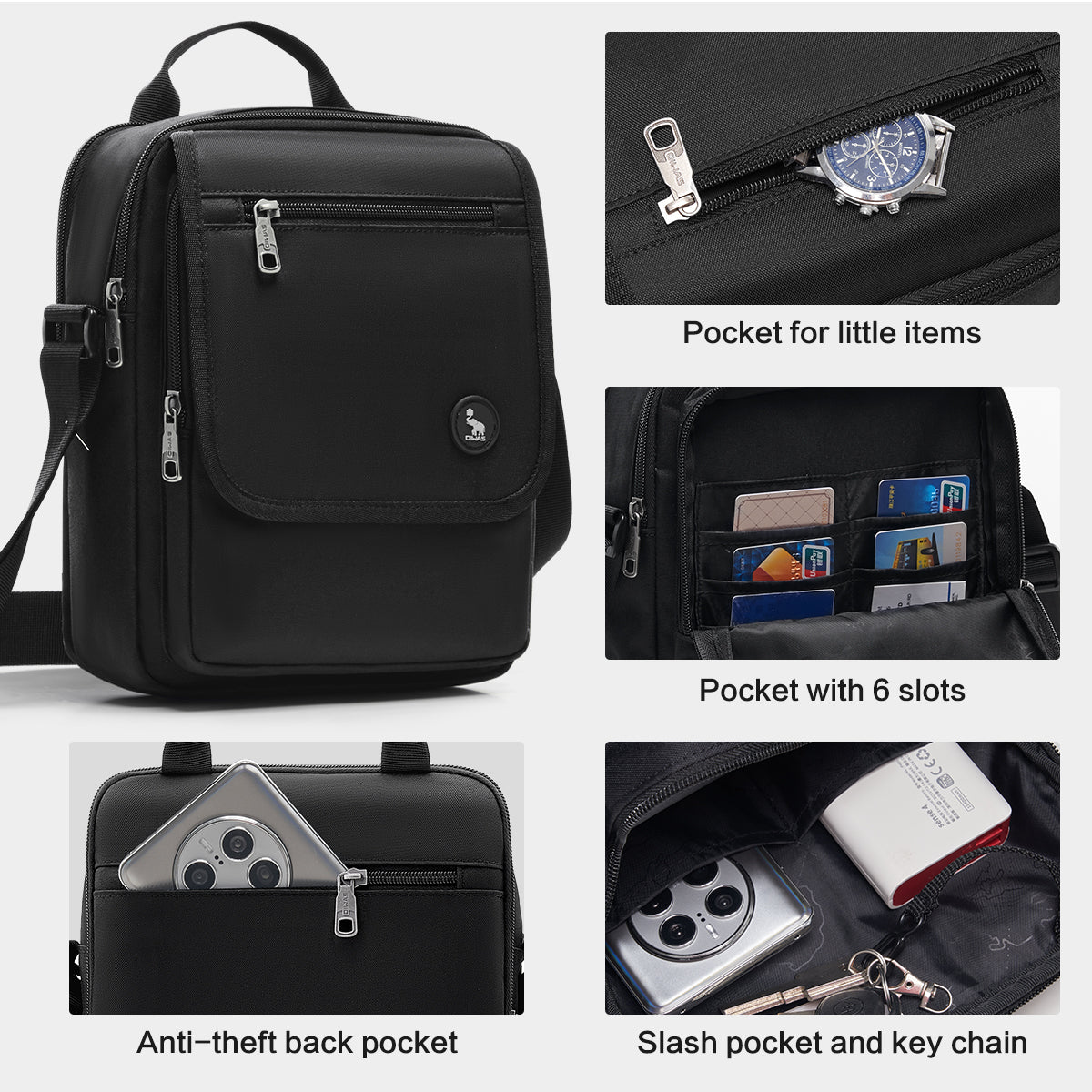 OIWAS-Mens-Crossbody-Black-Pockets