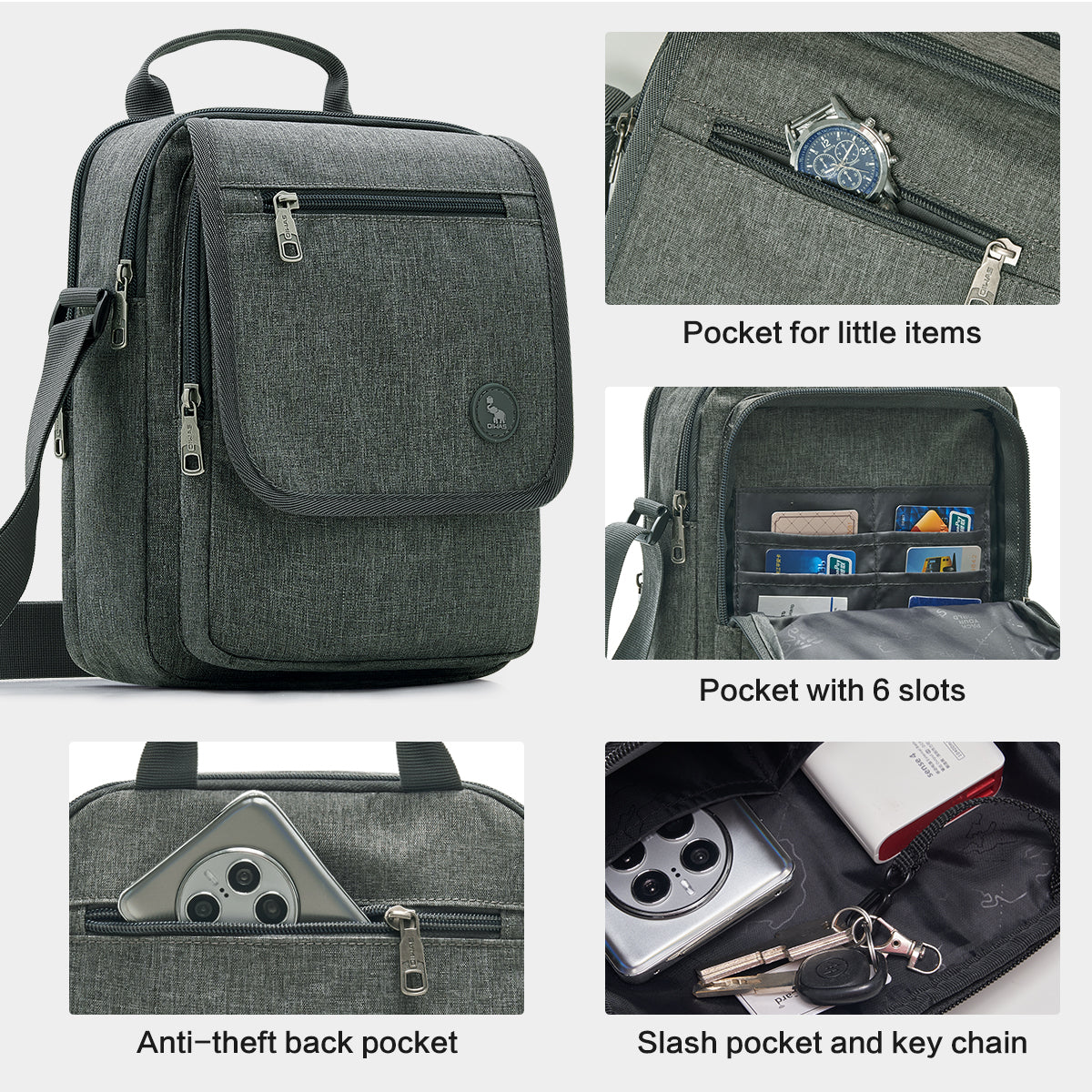 OIWAS-Mens-Crossbody-Green-Pockets